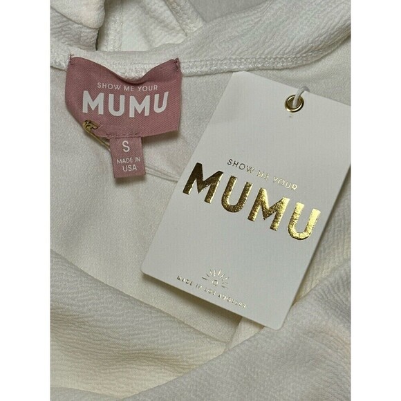 Show Me Your Mumu Ophelia Ruffle Bodysuit Bone Stretch Small NWT $94 - Picture 7 of 8